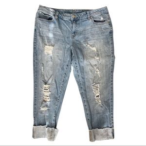 JLo Distressed Boyfriend Jeans
